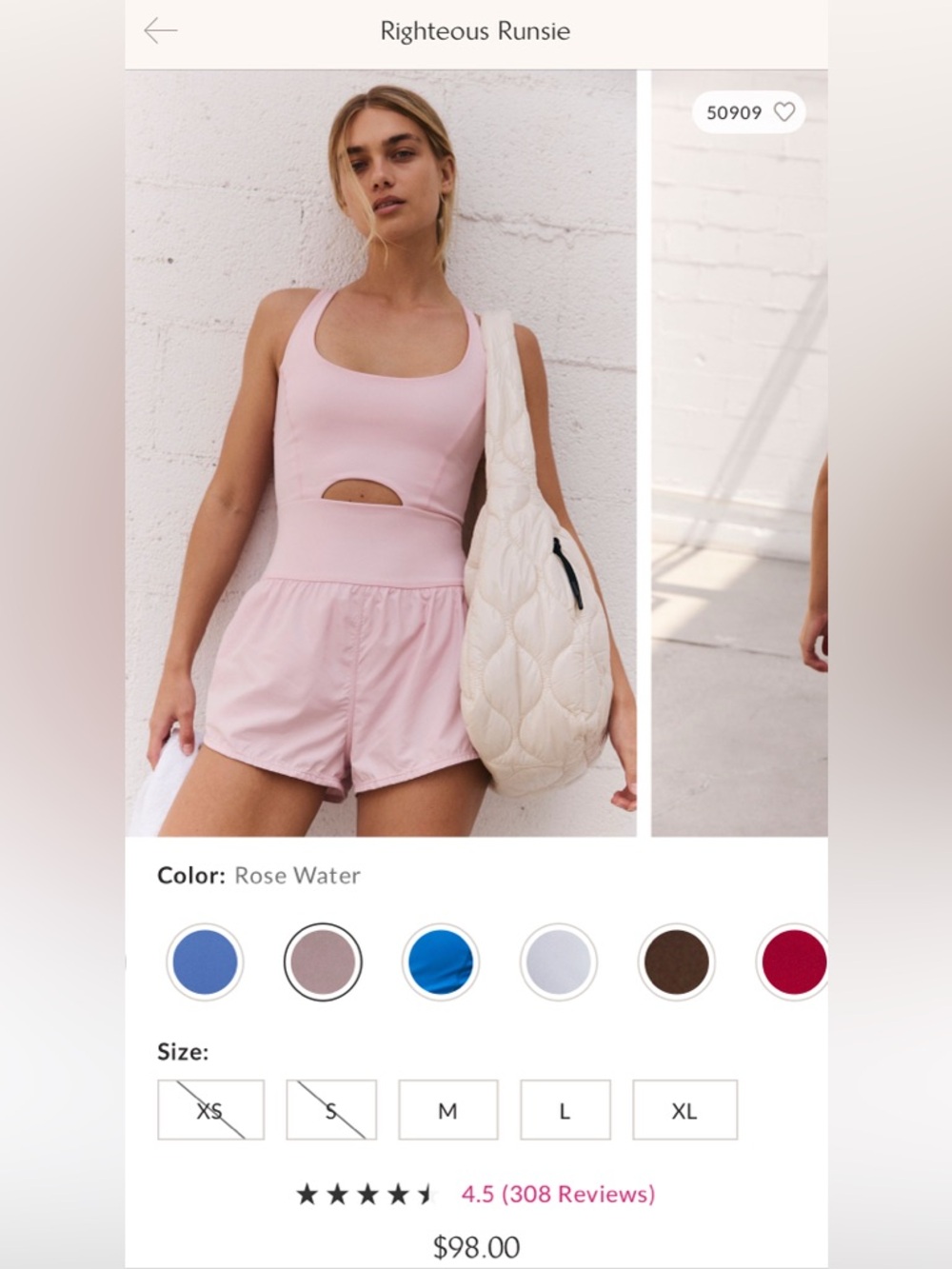 FP Movement by Free People Rose Water Righteous Runsie 
Originally: $98